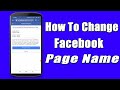How To Change Facebook Page Name Using Android Phone