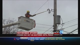 Storm winds cause damage, power outages
