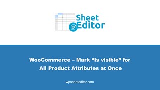 WooCommerce – Mark “Visible on the product page” for All Product Attributes at Once