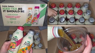 Costco Sale Item Review Saint James Iced Tea Passion Fruit & Peach Pineapple & Mango Taste Test