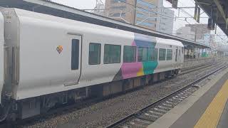 松本駅でのE257系の2両付属編成(M202)の入れ替えシーン