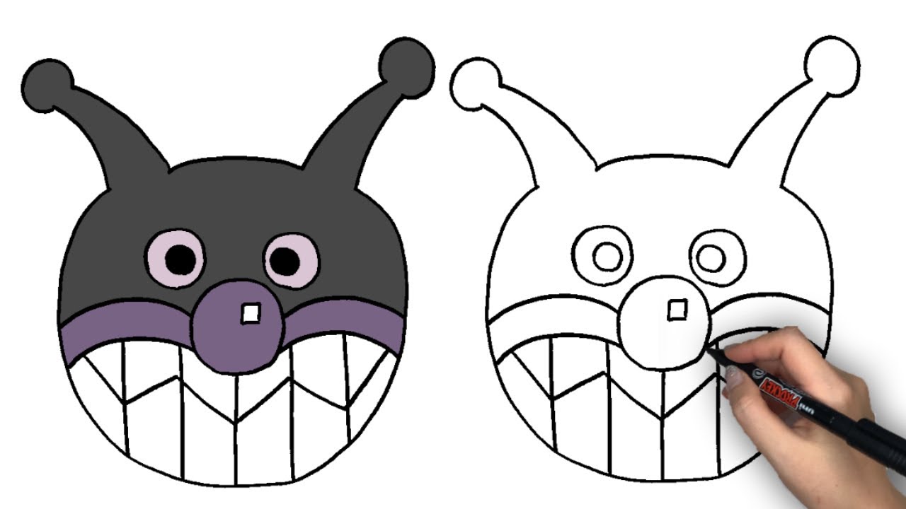 バイキンマンの描き方| How to draw an Meanyman #130 - YouTube