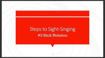 Steps to Sight-Singing #3 Stick Notation