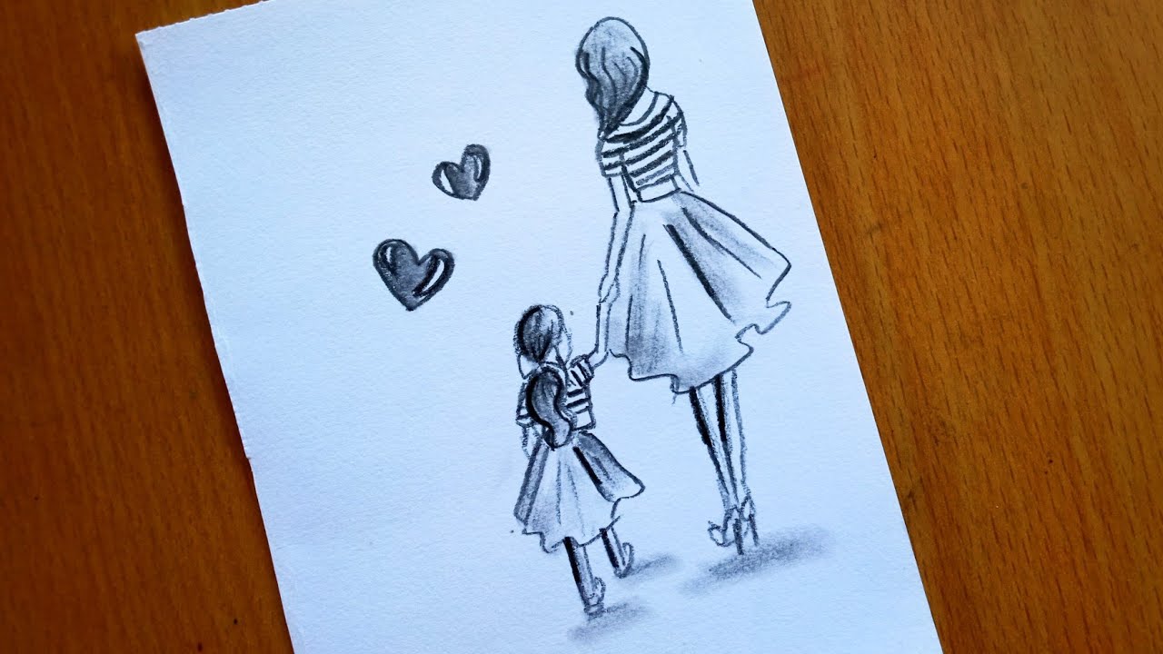 Mother's Day Drawing - Mother And Daughter Love 2020 (SUPER EASY