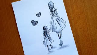 daughter easy mother drawing