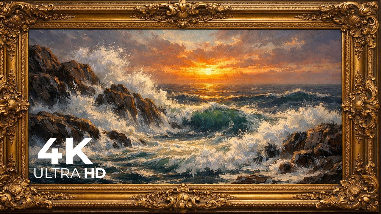 Golden Sunset Over the Sea 4K UHD | Cinematic Wallpaper