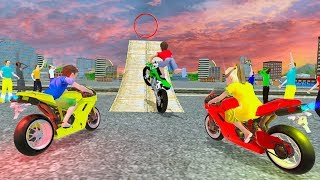 Bike Racing Games - Kids MotorBike Roof Top Stunts - Gameplay Android free games screenshot 2