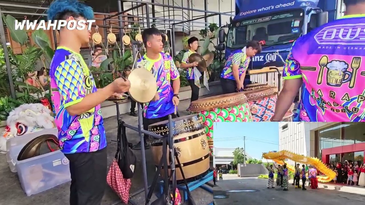 dragon dance drumming and performance by qun sheng sabah
