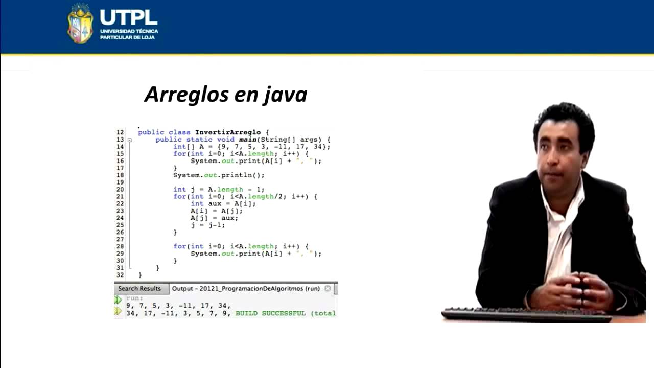 UTPL ARREGLOS EN JAVA [(INFORMÁTICA)(PROGRAMACIÓN DE ALGORITMOS)] - YouTube