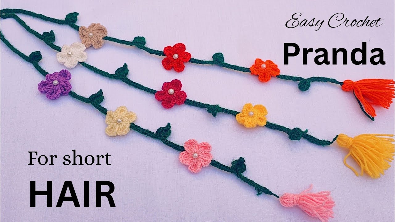 Crochet Pranda Tutorial | Easy Punjabi Flower Paranda DIY | Handmade Bridal Hair Accessory