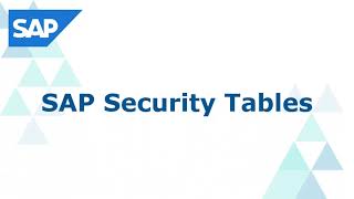 SAP Security Tables | SAP SECURITY