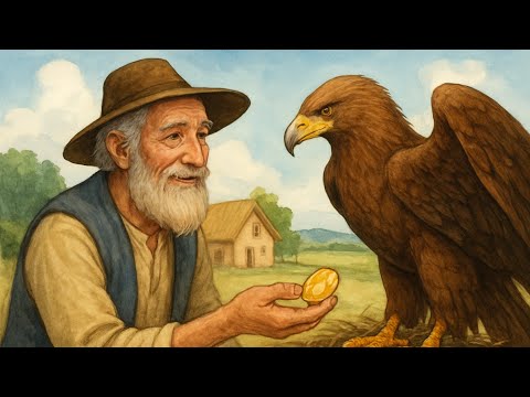 قصة الفلاح الفقير الذي ربي نسرا في حقلة و كبر النسر و اصبح يأتية بالذهب