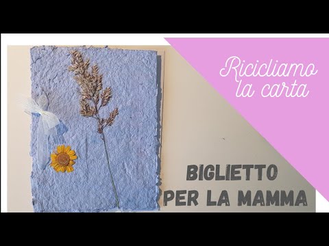 Lavoretto Festa Della Mamma Biglietto Con La Carta Riciclata Fai Da Te Riciclo Creativo Youtube