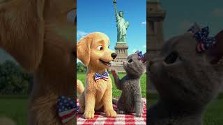 Freedom's Best Friends: A Patriotic Picnic by the Statue of Liberty!"#usa #cute