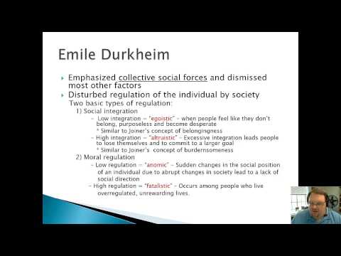 Lecture 3 - Suicide Theories