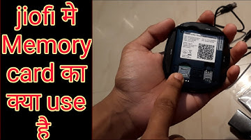 Jiofi device me memory card ka kya use hai || use of memory card in jiofi device