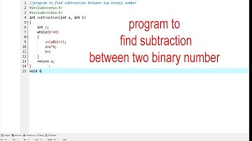 Program to find subtraction between two binary number