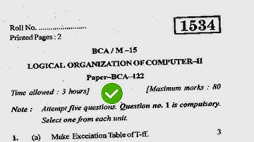 2015 Kuk BCA 2nd Sem Logical Organisation of Computer Question Paper