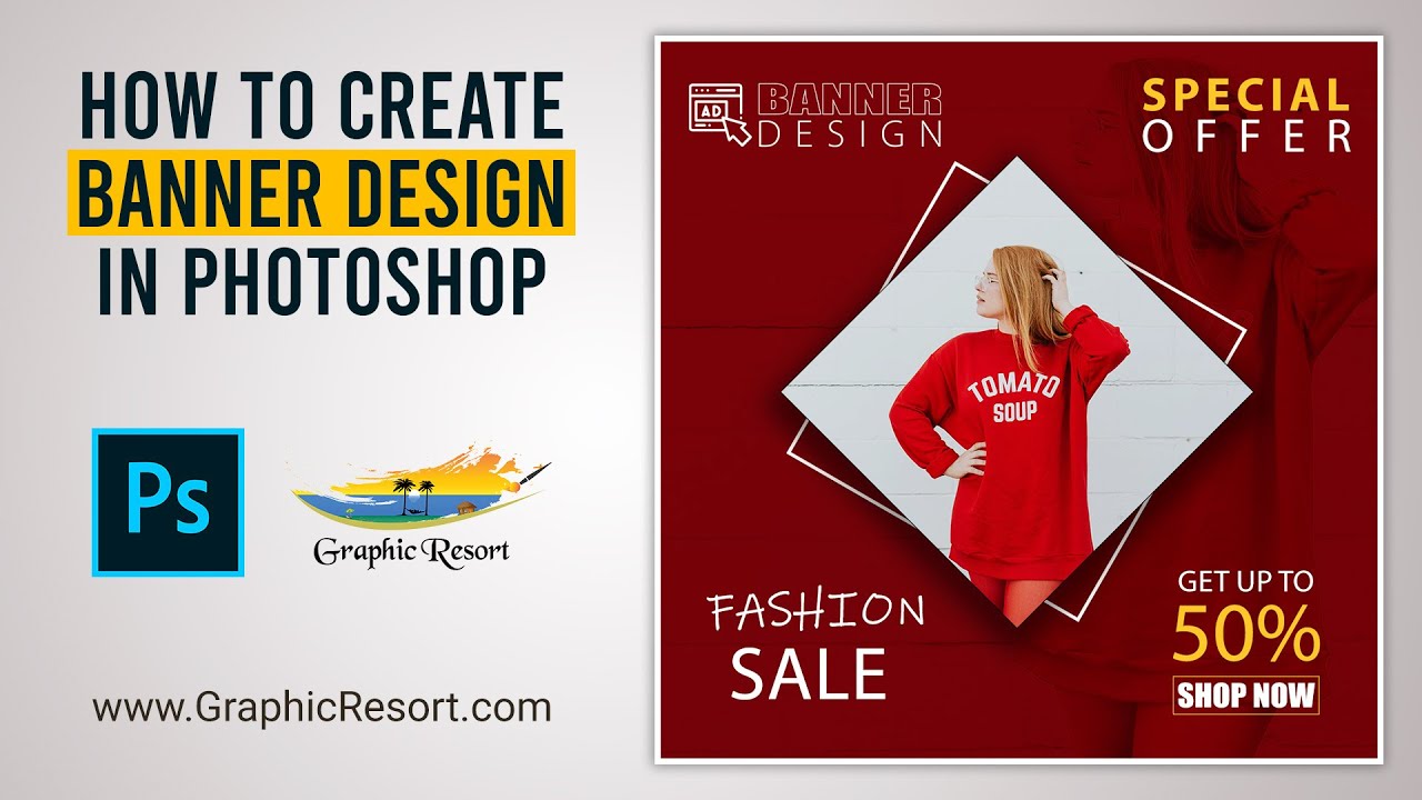 How To Create Post Banner Design Urdu / Hindi Photoshop Tutorial | Graphic Resort