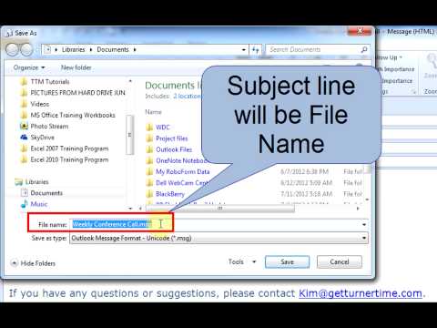 How to Create and Use e-mail Template (Outlook 2010) - by Turner Time Management