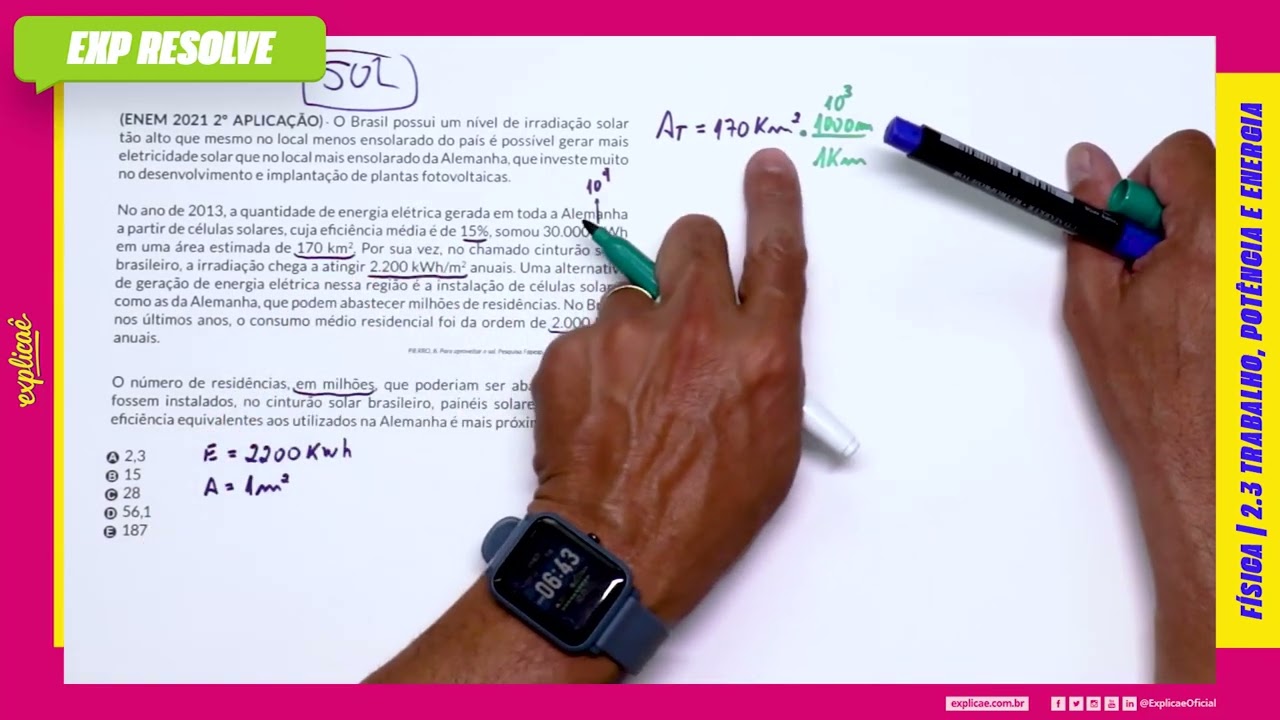 O BRASIL POSSUI UM NÍVEL DE IRRADIAÇÃO SOLAR TÃO ALTO QUE MESMO(...) | TRABALHO, POTÊNCIA E ENERGIA