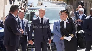 France's Macron meets security forces deployed for G7 Summit