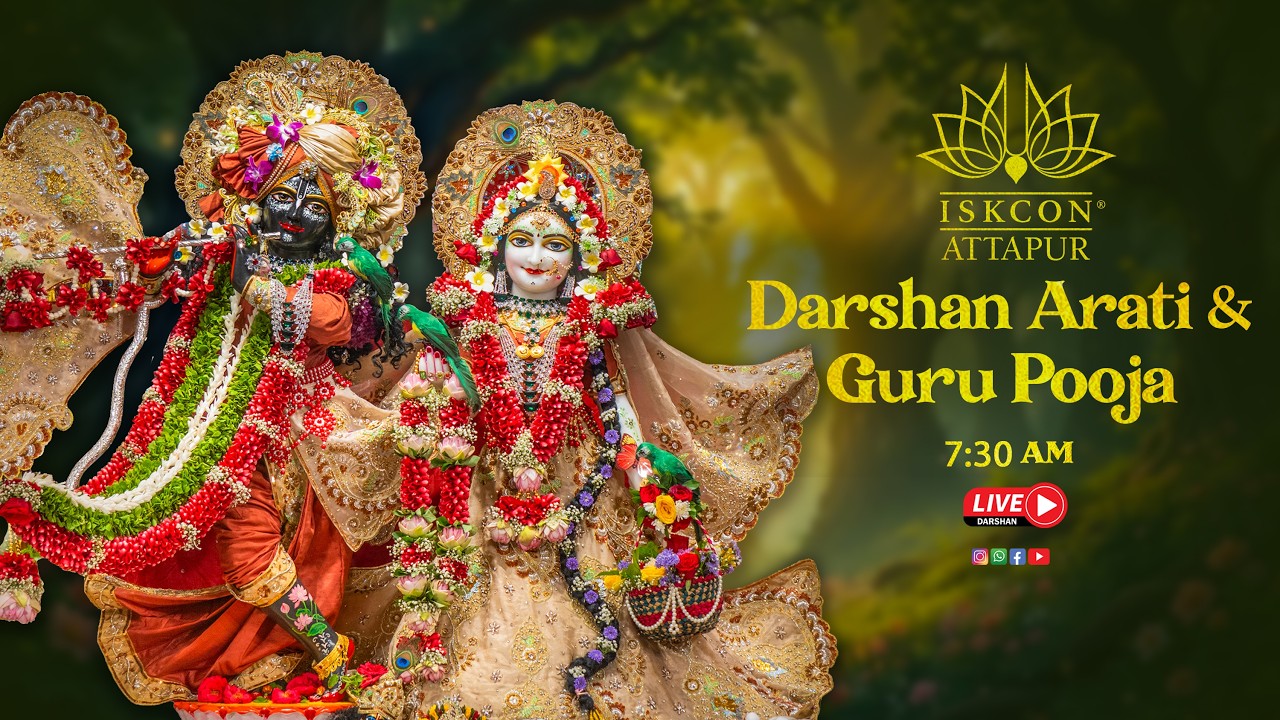 Live Darshan Aarti and Guru Pooja at ISKCON Attapur on 8th September 2026