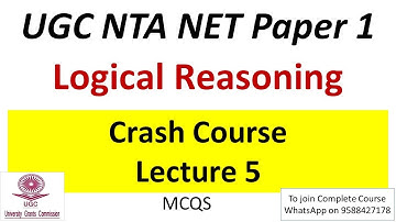 Crash Course | Logical Reasoning | Lecture 5 | UGC NET Paper 1 2022