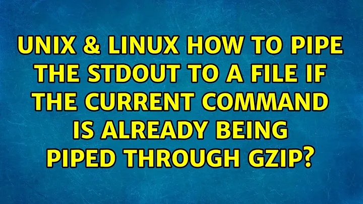 How to pipe the stdout to a file if the current command is already being piped through gzip?