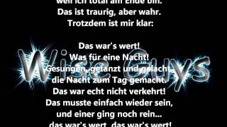 Wise Guys - Was für eine Nacht - Lyrics