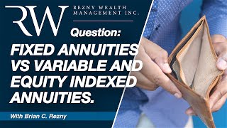 Question: Fixed Annuities vs Variable and Equity Indexed Annuities.