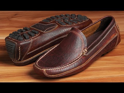 bison leather driving moccasins