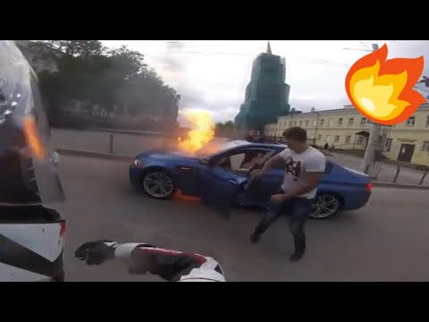 blue-bmw-m5-catches-on-fire!!-while-driving.....