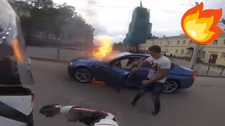 Celebrity BLUE BMW M5 CATCHES ON FIRE!! while driving..... Profile
