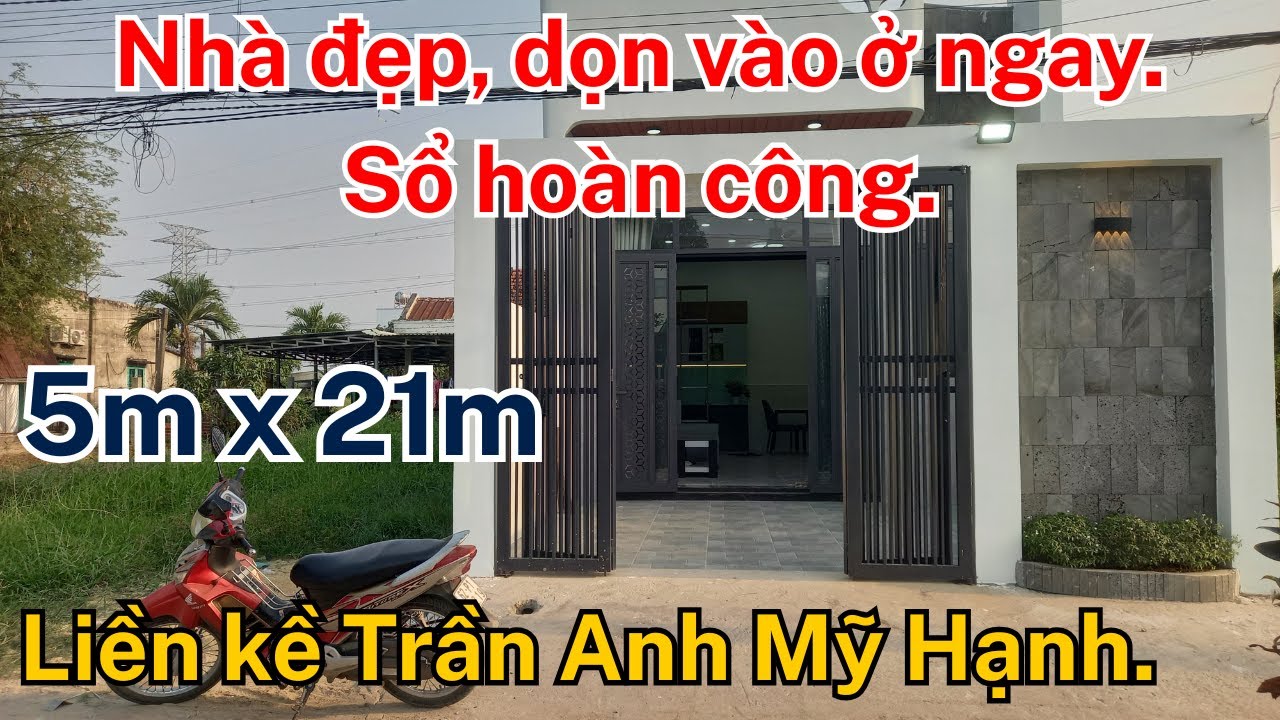 NHÀ MỚI, ĐẸP DT: 5m x 21m, sổ hoàn công. Đường 5m thông, liền kề khu Trần Anh Mỹ Hạnh Nam, dân đông.