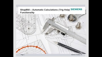 Automatic calculations  for ShopMill SINUMERIK 840D Sl & 828D Milling