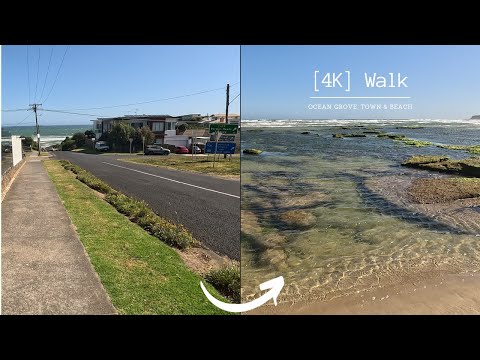 From the Town, to the Rockpools // Ocean Grove, Victoria [4K] Ambient Walk / ちょっとビーチ歩こう