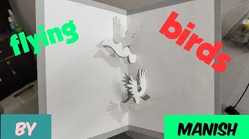 Flying birds pop up card