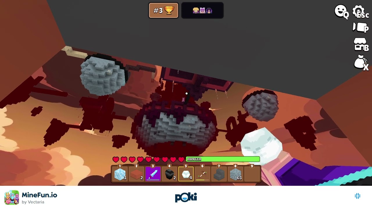 ‪minefun.io but my secret place to hide in skywars part 1