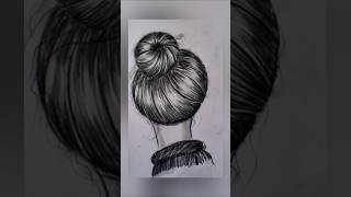 😳So Easy to Draw Hair #shortsfeed #trending #braid #drawing #shorts #art #begginers #tutorial #bun