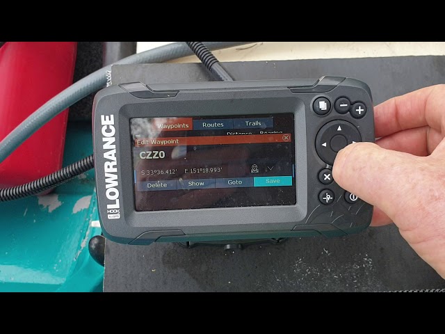 Lowrance Hook²-4x GPS Fish Finder + Bullet Transducer how to get to a saved  waypoint. 