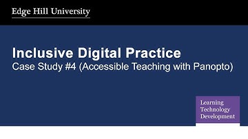 Accessible Teaching (Panopto - Lecture Capture)