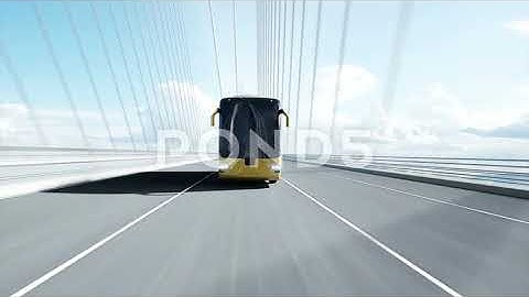 3D Model Of Bus On Bridge. Very Fast Driving. 4K Animation. (3) Video.mp4