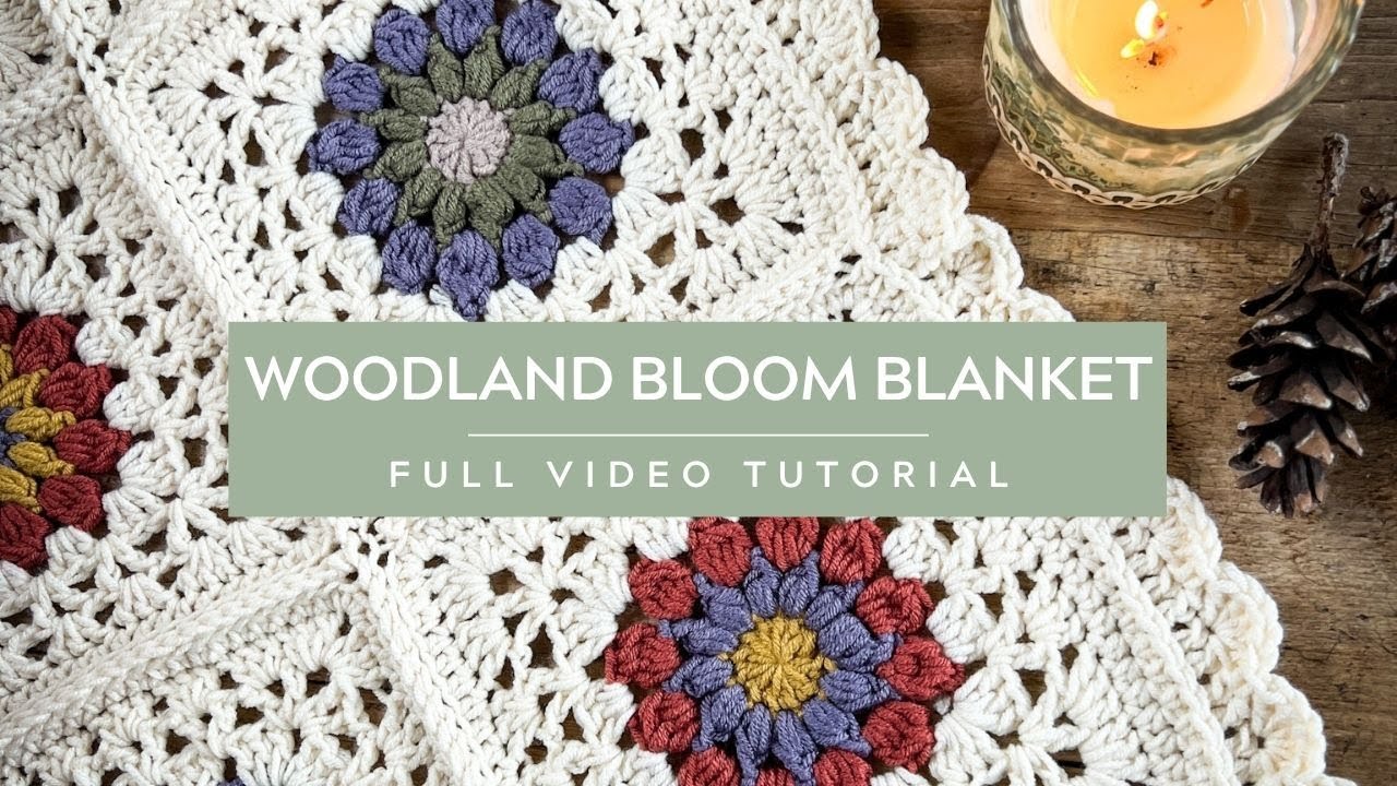 Easy Crochet Blanket Squares | Woodland Bloom Granny Square Tutorial