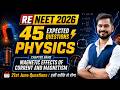 ReNEET 2026 🔥 MAGNETIC EFFECTS OF CURRENT ⚡ : Most Expected 45 Questions ( Hindi में भी )