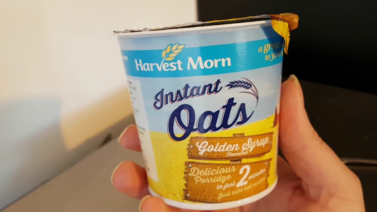 ALDI Harvest Morn Instant Oats Golden Syrup 57g YouTube