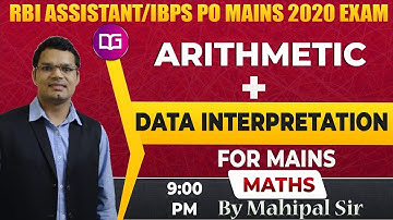 9 PM - Data Interpretation | Arithmetic | RBI Assistant | IBPS PO/Clerk Mains | Mahipal Sir Maths