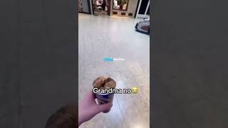 Grandma Uses Massage Chair At Mall  shorts