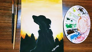 dog watercolor step tutorial