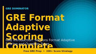 GRE Introduction: Sections Format Adaptive Scoring and Question Types